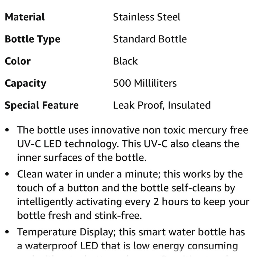 UVBrite Rechargeable stainless steel Water Purifier. Blue. - Picture 7 of 8